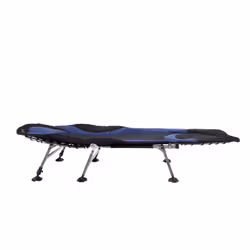 Charles Bentley ODYSSEY Premium Folding Camp Bed Sturdy Portable Lounger Chair Camping Tent Padded Adjustable Fishing Blue