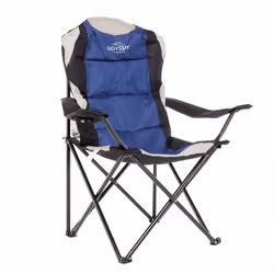 Charles Bentley Odyssey Single Folding Camping Chair Blue & Grey Lightweight Carrybag Drink Holder Portable Festival Comforta ...