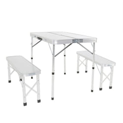 Charles Bentley ODYSSEY 4 Seater Compact Folding Aluminium Bench Camping Dining Set Four Seats Camping Table Outdoor Portable
