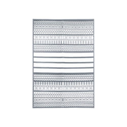CHARLES BENTLEY Geometric Stripe 100% Weatherproof Lightweight Indoor/Outdoor/Patio Plastic UV Resistant Garden Recycled Material Rug Grey For Balcony