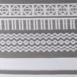 CHARLES BENTLEY Geometric Stripe 100% Weatherproof Lightweight Indoor/Outdoor/Patio Plastic UV Resistant Garden Recycled Material Rug Grey For Balcony