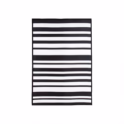 CHARLES BENTLEY Stripe Lightweight 100% Weatherproof Indoor/Outdoor/Patio Plastic UV Resistant Garden Recycled Material Rug B ...