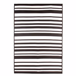 CHARLES BENTLEY Stripe Lightweight 100% Weatherproof Indoor/Outdoor/Patio Plastic UV Resistant Garden Recycled Material Rug B ...