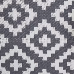 Charles Bentley Diamond Pattern Lightweight Waterproof Indoor or Patio Medium Rug Grey Outdoor 120x170cm