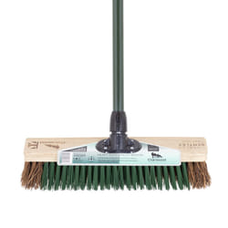 Charles Bentley Charnwood 16" Utility Broom with Scraper for Garden & Outdoor Maintenance Premium Brushware Green FSC