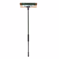 Charles Bentley Charnwood 16" Utility Broom with Scraper for Garden & Outdoor Maintenance Premium Brushware Green FSC