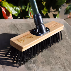 Charles Bentley Charnwood 12" Stiff PVC Broom for Garden & Outdoor Maintenance Premium Brushware Green FSC Wood