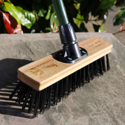 Charles Bentley Charnwood 12" Stiff PVC Broom for Garden & Outdoor Maintenance Premium Brushware Green FSC Wood