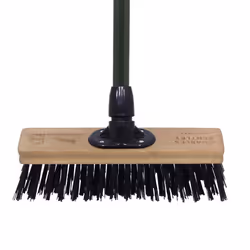 Charles Bentley Charnwood 12" Stiff PVC Broom for Garden & Outdoor Maintenance Premium Brushware Green FSC Wood