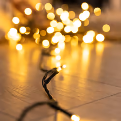 CHARLES BENTLEY Christmas Lights, 750 LED, Warm White, String Light, 8 Flashing Modes, Weatherproof, Dark Green, Low Voltage Input, 10cm Light