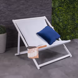 CHARLES BENTLEY FSC Eucalyptus Wooden, Double Deck Chair, for Outdoors, and Garden, FSC Wood, Polyester, 3 Reclining Position ...