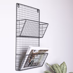 Charnwood Contemporary Iron Grey Mountable Magazine Rack Inside/Outside Use 1.2kg L58 x W32 x D12cm