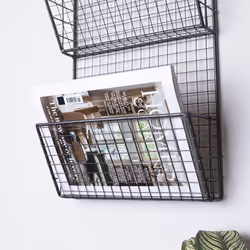 Charnwood Contemporary Iron Grey Mountable Magazine Rack Inside/Outside Use 1.2kg L58 x W32 x D12cm
