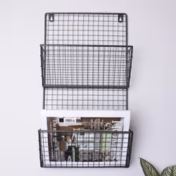 Charnwood Contemporary Iron Grey Mountable Magazine Rack Inside/Outside Use 1.2kg L58 x W32 x D12cm
