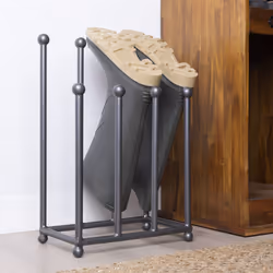 Charnwood Freestanding Iron Boot Stand Space Saving Indoor/Outdoor 1.8kg Dark Grey Contemporary H52 x W33 x D20cm
