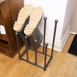 Charnwood Freestanding Iron Boot Stand Space Saving Indoor/Outdoor 1.8kg Dark Grey Contemporary H52 x W33 x D20cm