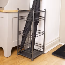 Charnwood Iron Umbrella Stand with Drainage Hole Space Saving Inside/Outside Use 2.04kg Dark Grey Contemporary Freestanding H ...