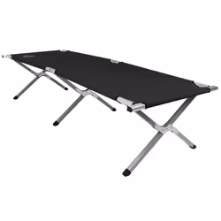 Charles Bentley Odyssey Single Folding Portable Camp Bed Heavy Duty Lightweight - Black