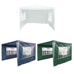 Charles Bentley Garden Gazebo Awning Wedding / Party Tent Made of Powder Coated Steel in White / Blue & Green - 3X3M
