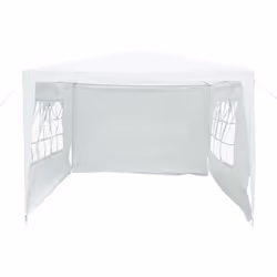 Charles Bentley Garden Gazebo Awning Wedding / Party Tent Made of Powder Coated Steel in White / Blue & Green - 3X3M