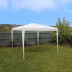 Charles Bentley Garden Gazebo Awning Wedding / Party Tent Made of Powder Coated Steel in White / Blue & Green - 3X3M