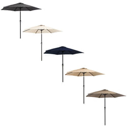 Charles Bentley Garden Metal Patio Umbrella Parasol With Crank & Tilt - Colours - Off-White