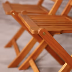 Charles Bentley FSC Acacia Wood Pair of Outdoor Foldable Chairs Max user weight: 160kg  Fully assembled Slatted design