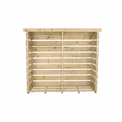 Charles Bentley FSC Nordic Spruce Wood Double Log Store Firewood Storage Heavy