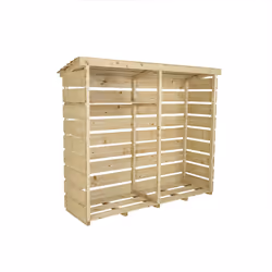 Charles Bentley FSC Nordic Spruce Wood Double Log Store Firewood Storage Heavy