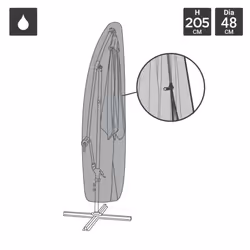Charles Bentley Deluxe Banana Umbrella Parasol Cover - Black 600D Waterproof with Zipper and Toggles PVC Coating