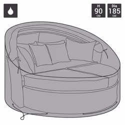 Charles Bentley Deluxe Rattan Day Bed Cover - Black