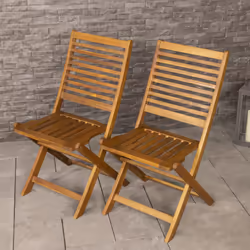 Charles Bentley FSC Acacia Hardwood 5pc Garden Furniture Set - Rectangular Table & 4 Chairs
