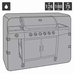 Charles Bentley Bbq Waterproof Gas Charcoal Premium Bbq Cover Extra Large 6-7 Burner - Black