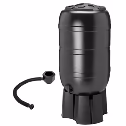 Charles Bentley 210L Garden Round Plastic Water Butt Set Including Tap With Stand and Filler Kit