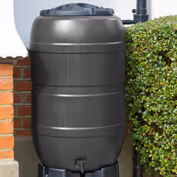 Charles Bentley 210L Garden Round Plastic Water Butt Set Including Tap With Stand and Filler Kit