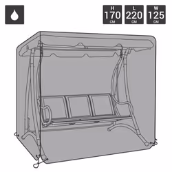 Charles Bentley Premium Large Waterproof Garden Swing Seat Cover - 100% Waterproof - Fully Assembled in Grey / Black