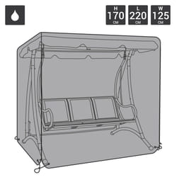 Charles Bentley Premium Large Waterproof Garden Swing Seat Cover - 100% Waterproof - Fully Assembled in Grey / Black