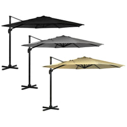 Charles Bentley Hanging Banana Umbrella Parasol - Lightweight Aluminium Frame - 3.5M XL - Beige