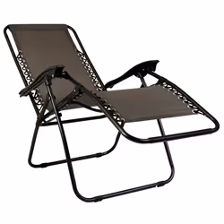 Charles Bentley Foldable Reclining Garden Chair Camping Recliner Lounger with Adjustable Back - Fully Assembled