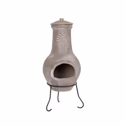 Charles Bentley Outdoor Medium Natural Clay Chiminea Patio Heater