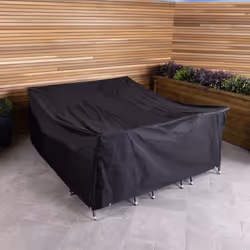 Charles Bentley Premium Rectangular Garden 6 Seat Furniture Cover - Black