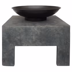 Charles Bentley Metal Fire Bowl With Square Stand Outdoor Heating Enamel Treated