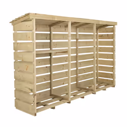 Charles Bentley FSC Nordic Spruce Wooden 3 Log Store Firewood Storage Heavy Duty