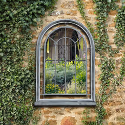 Charles Bentley Garden Premium Grey Arched Glass Mirror Suitable For Indoor & Outdoor Use