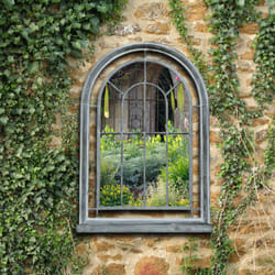 Charles Bentley Garden Premium Grey Arched Glass Mirror Suitable For Indoor & Outdoor Use