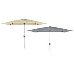 Charles Bentley 3m x 2m Rectangular Garden Umbrella Beige Or Light Grey - Grey