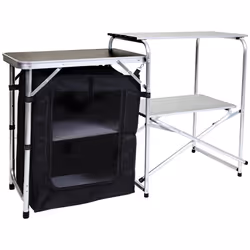 Charles Bentley Odyssey Folding Small Camping Kitchen Stand Storage Unit Outdoor Cooking Lightweight Easy Assemble