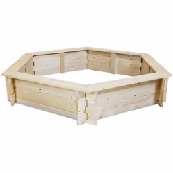 Charles Bentley Kids Children Outdoor Hexagonal FSC Wood Sand Pit Box Play