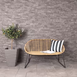 Charles Bentley Zanzibar 2 Seater Outdoor Patio Furniture Bench In Natural PE Rattan With Black Powder Coated Frame H80 x D70 ...
