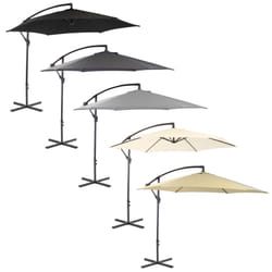 Charles Bentley 3m Hanging Banana Cantilever Patio Garden Umbrella - Light Grey